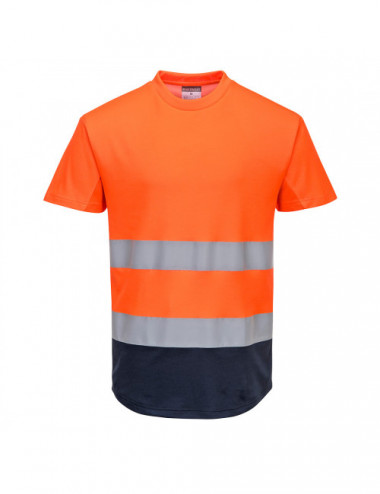 Portwest orange/marinefarbenes zweifarbiges Netz-T-Shirt