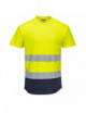2Two tone mesh tee yellow/navy Portwest