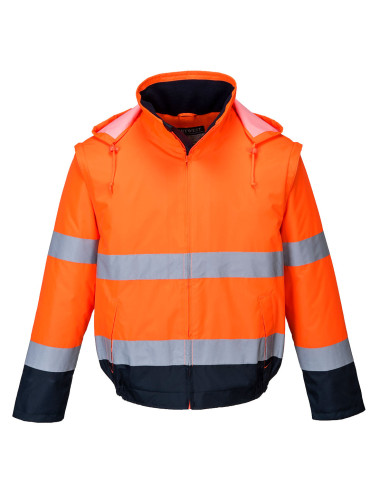 2-in-1-Warnweste in Orange/Marineblau von Portwest