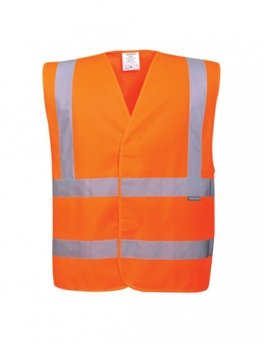 Hi-vis vest with vertical and horizontal tapes orange Portwest