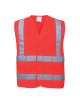 Hi-vis vest with vertical and horizontal tapes red Portwest