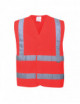 2Hi-vis vest with vertical and horizontal tapes red Portwest