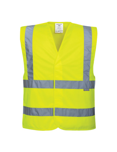 Hi-vis vest with vertical and horizontal tapes yellow Portwest