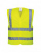 2Hi-vis vest with vertical and horizontal tapes yellow Portwest