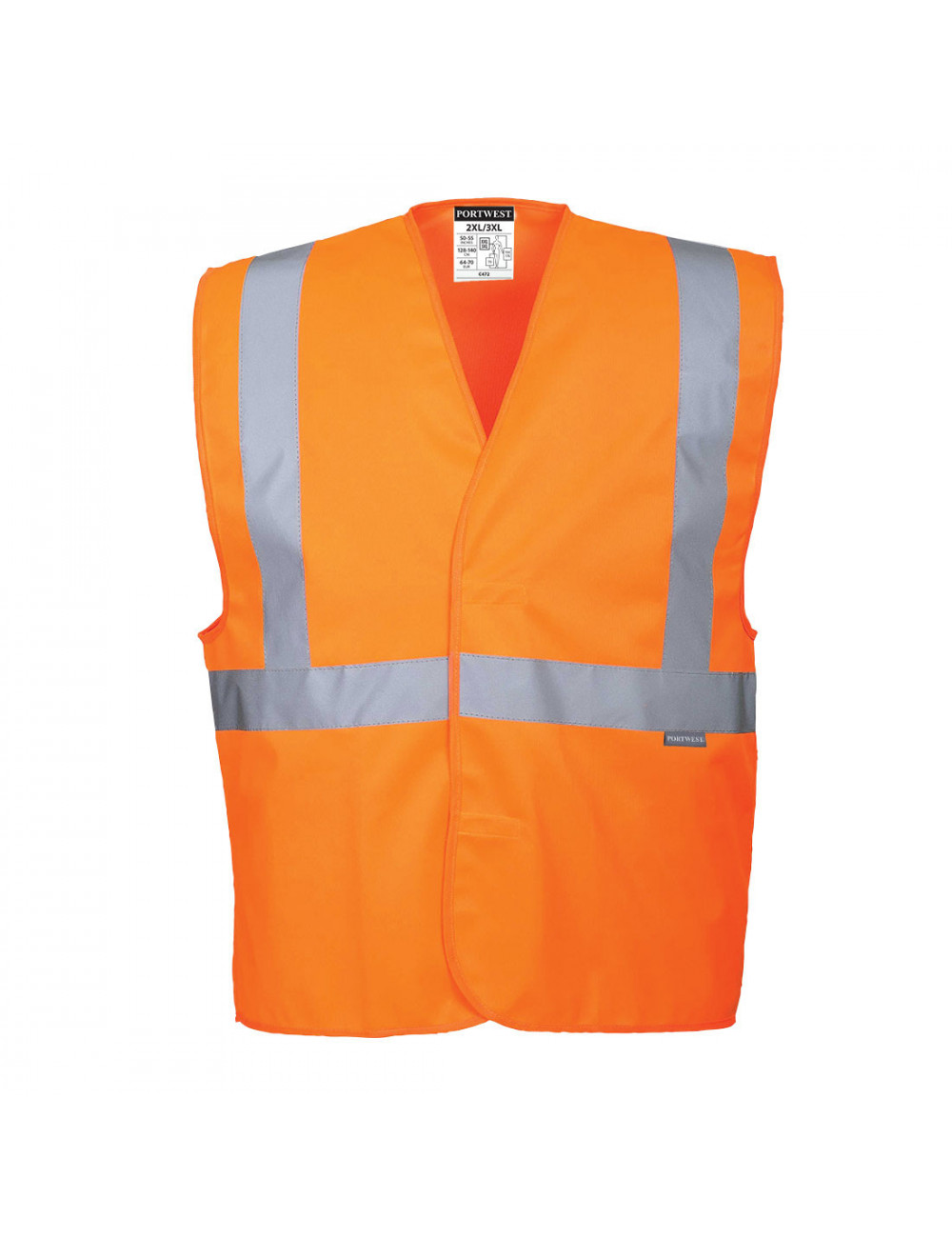 Hi-vis vest with horizontal and vertical tape orange Portwest