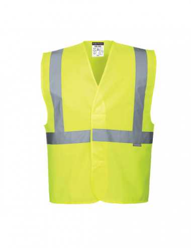 Hi-vis vest with horizontal and vertical tape yellow Portwest