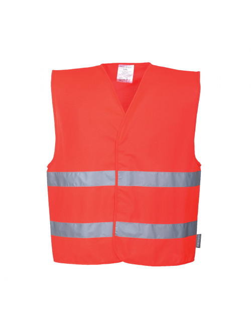 Hi-vis with two horizontal tapes red Portwest