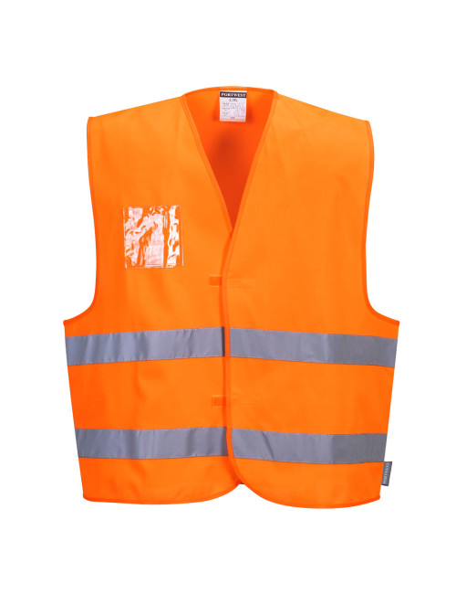 Warnweste mit doppeltem Ausweishalter, orange Portwest