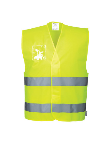 Double badge holder hi-vis yellow Portwest