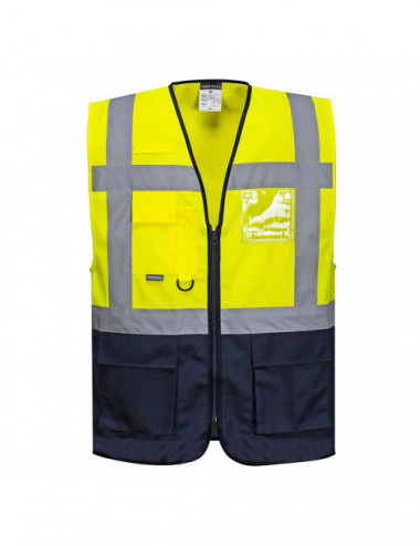 Executive warsaw vest yellow/navy Portwest