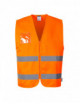 Orangefarbene Portwest-Warnweste aus Polyester-Baumwollgewebe