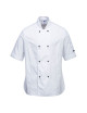 Rachel short sleeve chef sweatshirt white Portwest