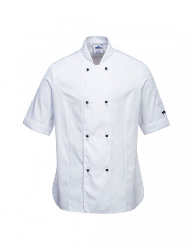 Rachel short sleeve chef sweatshirt white Portwest