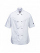 2Rachel short sleeve chef sweatshirt white Portwest