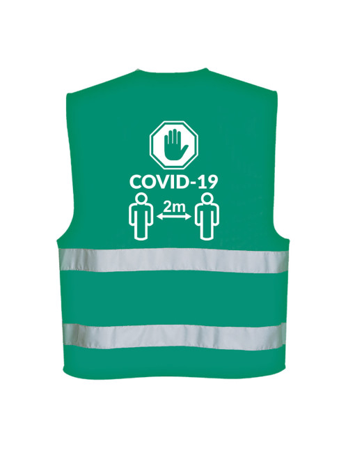 2m distance vest bottle green Portwest