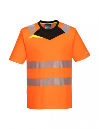 T-shirt ostrzegawczy dx3 z krótkim rękawem pomarańczowo/czarny Portwest