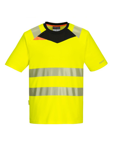 Dx3 Kurzarm-Warn-T-Shirt gelb/schwarz Portwest
