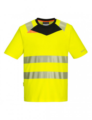 T-shirt ostrzegawczy dx3 z krótkim rękawem żółto/czarny Portwest
