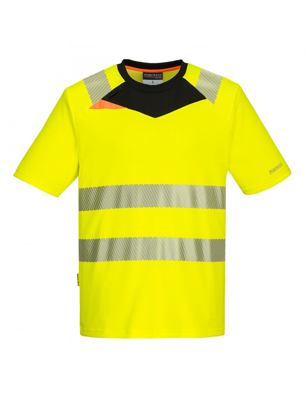 T-shirt ostrzegawczy dx3 z krótkim rękawem żółto/czarny Portwest