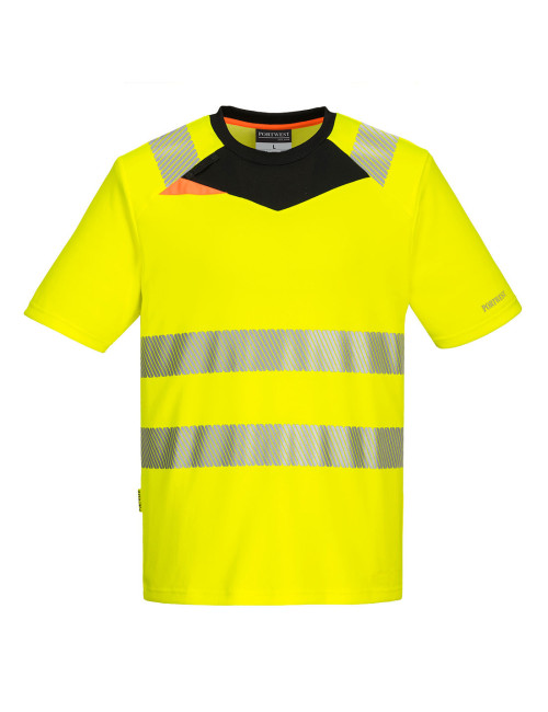 Dx3 short sleeve hi-vis t-shirt yellow/black Portwest