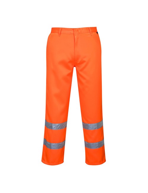 Polyester cotton hi-vis trousers orange Portwest