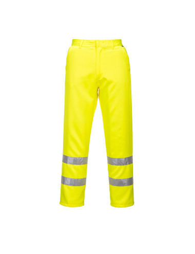 Warnschutzhose aus Polyester und Baumwolle, gelb Portwest