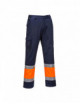 2Reflective two tone cargo trousers orange/navy Portwest