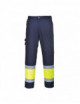 Reflective two tone cargo trousers yellow/navy tall Portwest