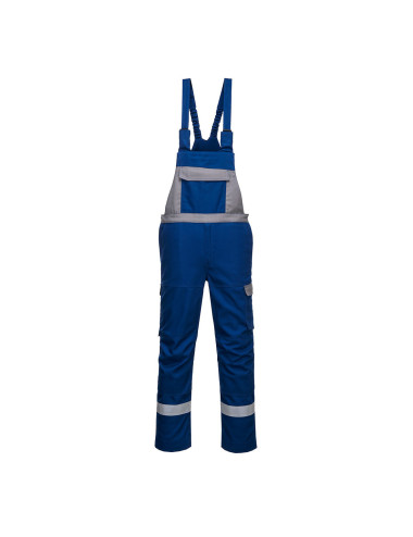 Two tone dungarees bizflame ultra blue royal short Portwest