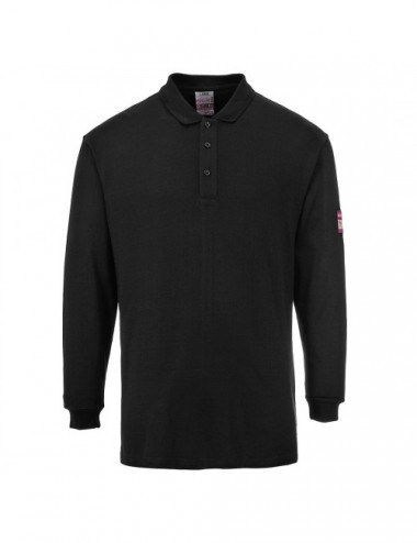 Langarm-Poloshirt, flammhemmend, antistatisch, schwarz Portwest