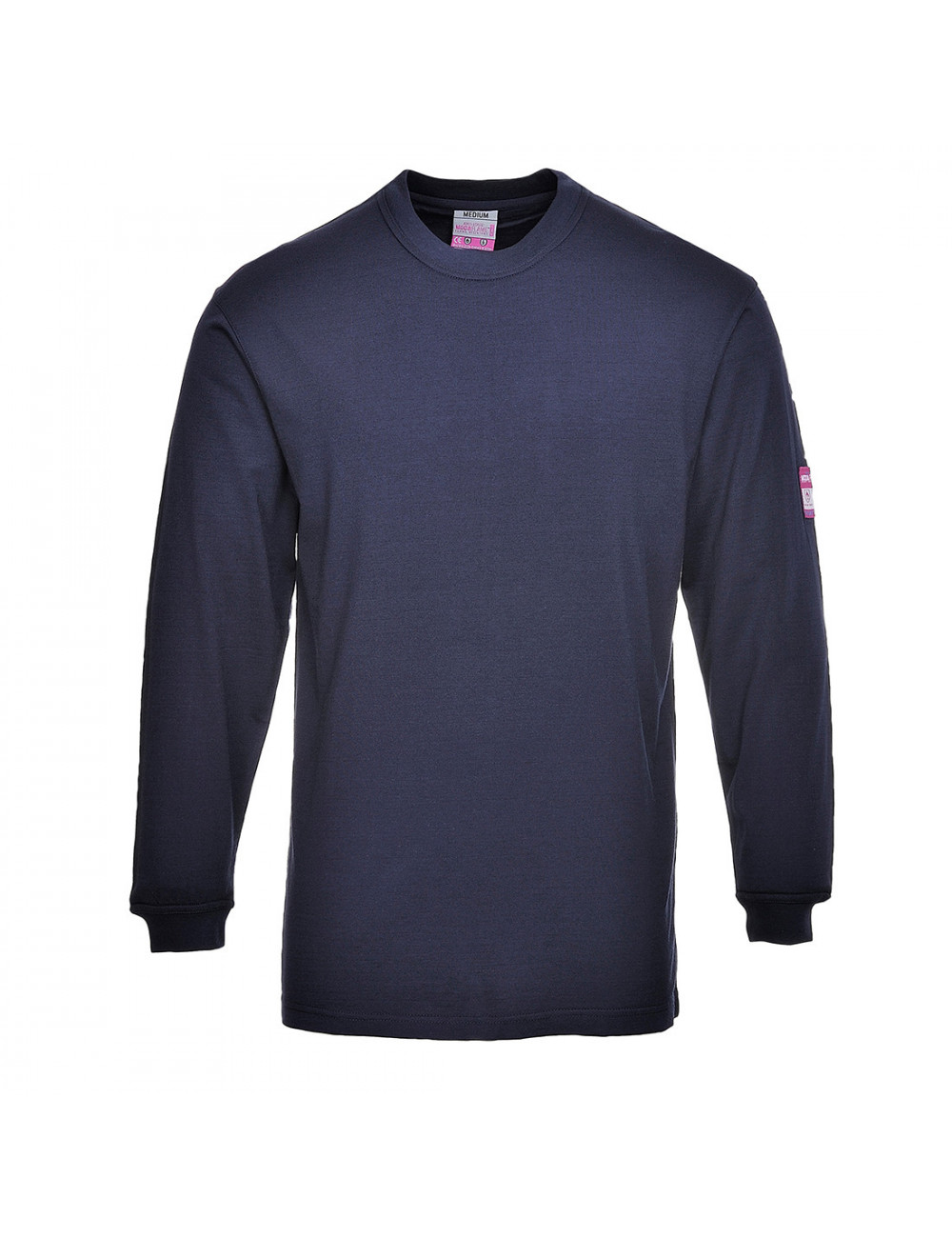 Antistatic flame retardant long sleeve t-shirt navy Portwest