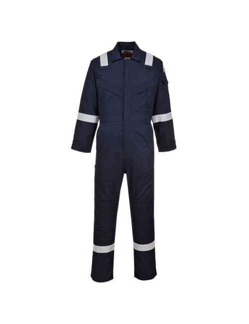 Lightweight flame retardant anti static coverall 280g navy tall Portwest