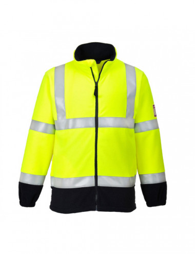 Flame retardant anti static fleece jacket yellow Portwest