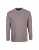 Henley long sleeve t-shirt flame retardant and antistatic gray Portwest
