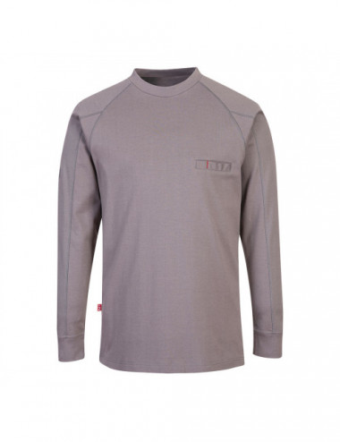 Flame retardant and antistatic long sleeve t-shirt gray Portwest