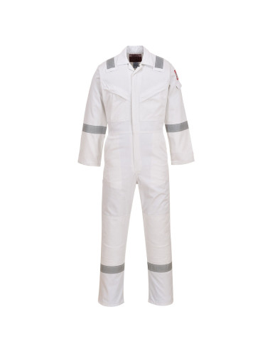 Flame retardant anti static coverall 350g white Portwest