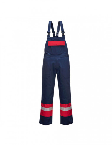 Two tone bizflame plus dungarees navy Portwest