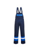 Bizflame plus two-tone dungarees navy/royal Portwest