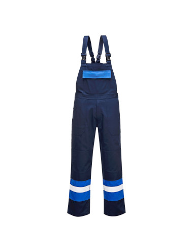 Bizflame plus two-tone dungarees navy/royal Portwest