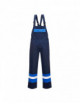 Bizflame plus two-tone dungarees navy/royal Portwest