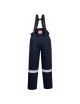 Winter flame resistant antistatic bib trousers navy Portwest