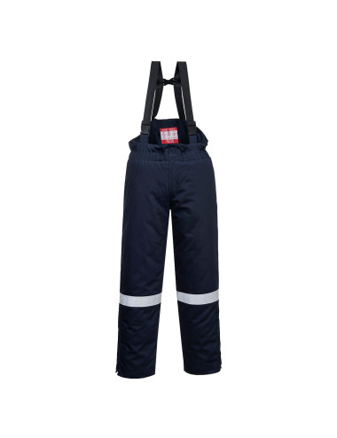 Flammhemmende und antistatische Latzhose für den Winter, marineblau Portwest