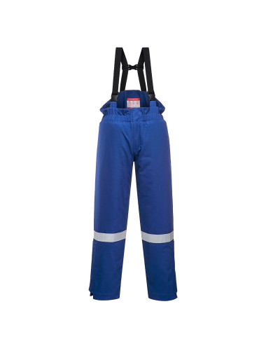 Winter flame retardant antistatic bib trousers royal blue Portwest