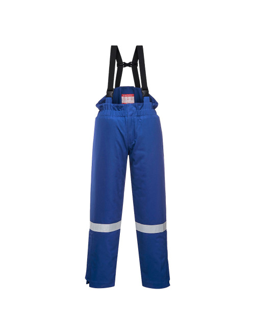 Winter flame retardant antistatic bib trousers royal blue Portwest