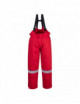 Zimowe spodnie trudnopalne i antystatyczne na szelkach czerwony Portwest