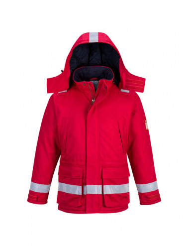 Trudnopalna i antystatyczna kurtka zimowa czerwony Portwest