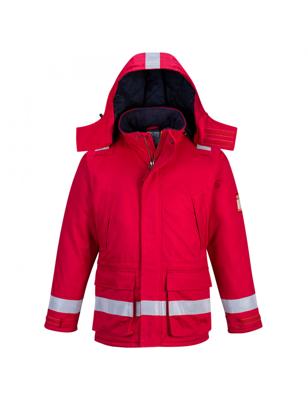 Trudnopalna i antystatyczna kurtka zimowa czerwony Portwest