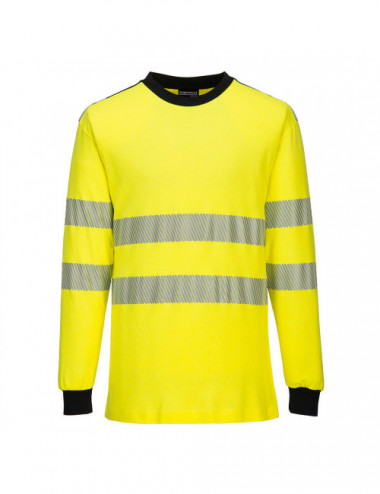 T-shirt ostrzegawczy trudnopalny wx3 żółto/czarny Portwest