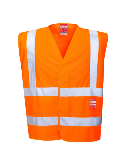 Orangefarbene flammhemmende Warnweste von Portwest