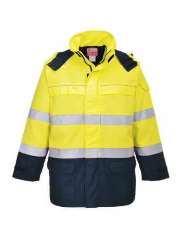 Bizflame multi arc hi-vis jacket yellow/navy Portwest